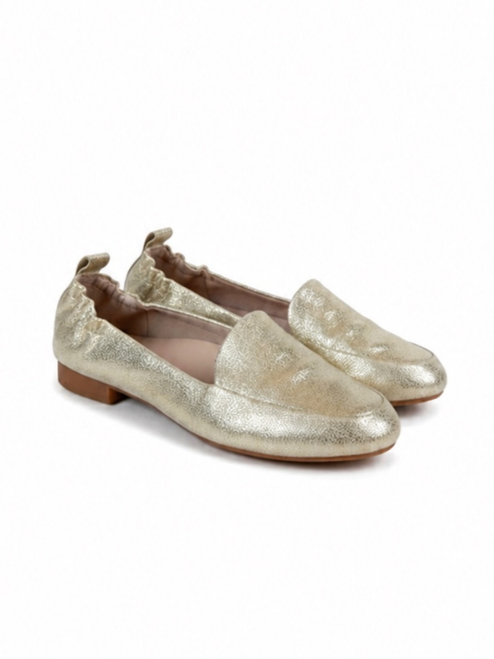 Abeo “Jean 11” Taupe Metallic Leather Slip On Loafer Size 8 Narrow Like New!
